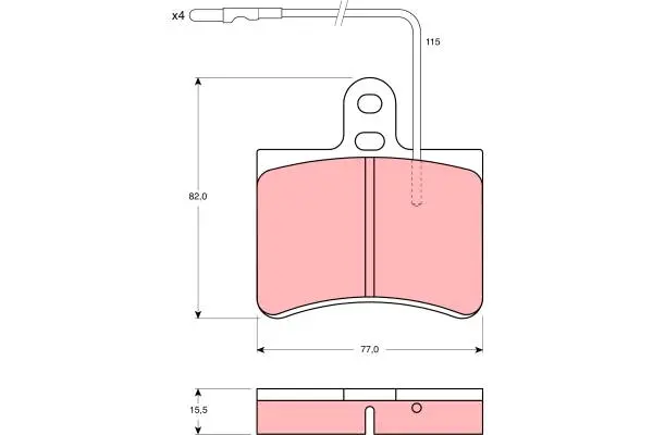Brake Pad Set, disc brake TRW Braking 