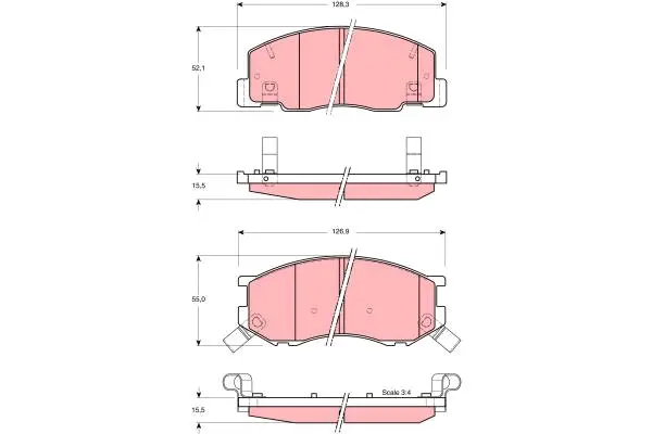 Brake Pad Set, disc brake TRW Braking 