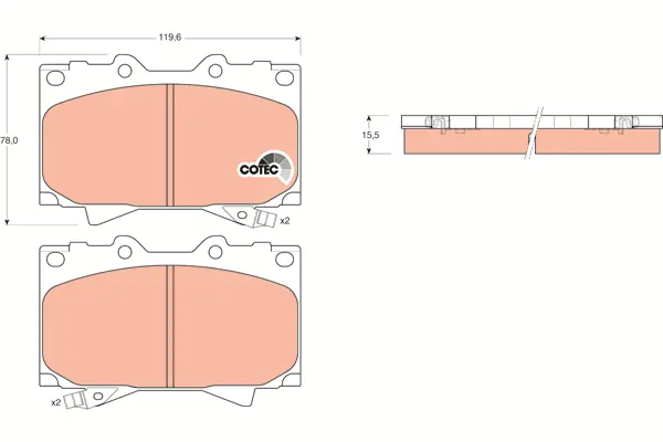 Brake Pad Set, disc brake TRW Braking 