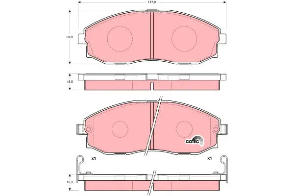 Brake Pad Set, disc brake TRW Braking 