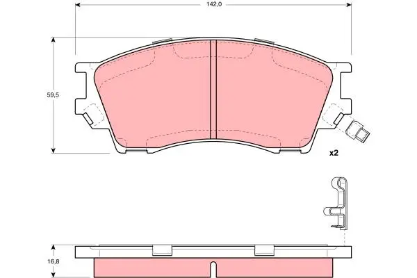 Brake Pad Set, disc brake TRW Braking 