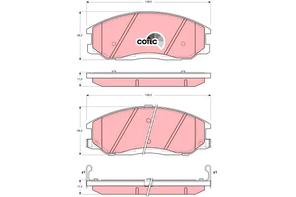 Brake Pad Set, disc brake TRW Braking 