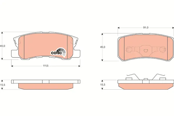 Brake Pad Set, disc brake TRW Braking 