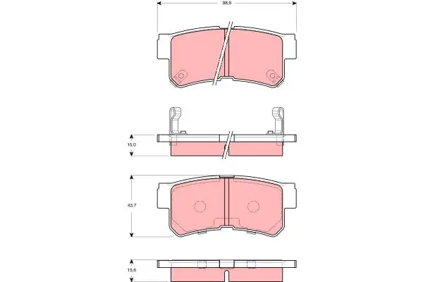 Brake Pad Set, disc brake TRW Braking 