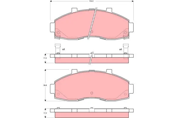 Brake Pad Set, disc brake TRW Braking 
