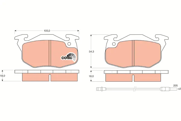 Brake Pad Set, disc brake TRW Braking 
