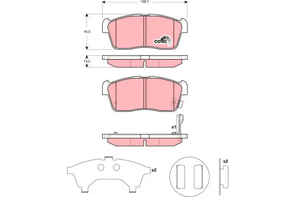 Brake Pad Set, disc brake TRW Braking 