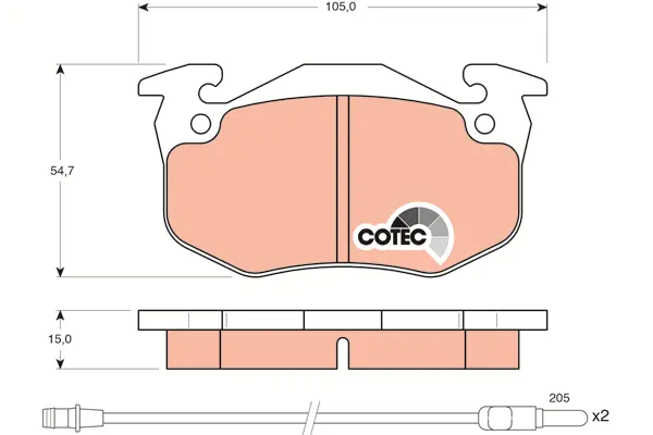 Brake Pad Set, disc brake TRW Braking 