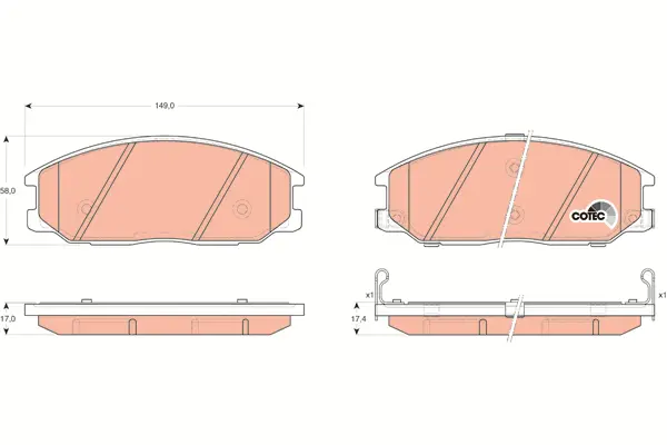 Brake Pad Set, disc brake TRW Braking 