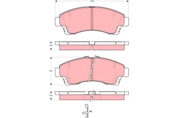 Brake Pad Set, disc brake TRW Braking 