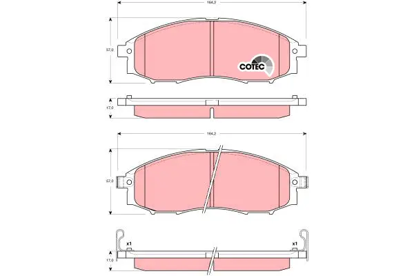 Brake Pad Set, disc brake TRW Braking 