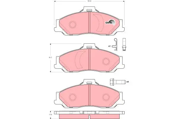 Brake Pad Set, disc brake TRW Braking 