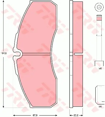 Brake Pad Set, disc brake TRW Braking 