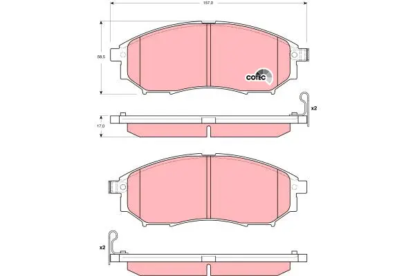 Brake Pad Set, disc brake TRW Braking 