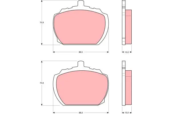 Brake Pad Set, disc brake TRW Braking 