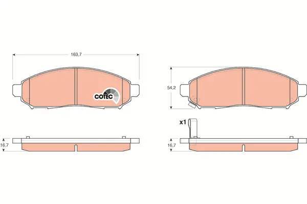 Brake Pad Set, disc brake TRW Braking 