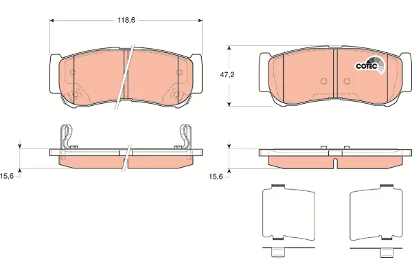 Brake Pad Set, disc brake TRW Braking 