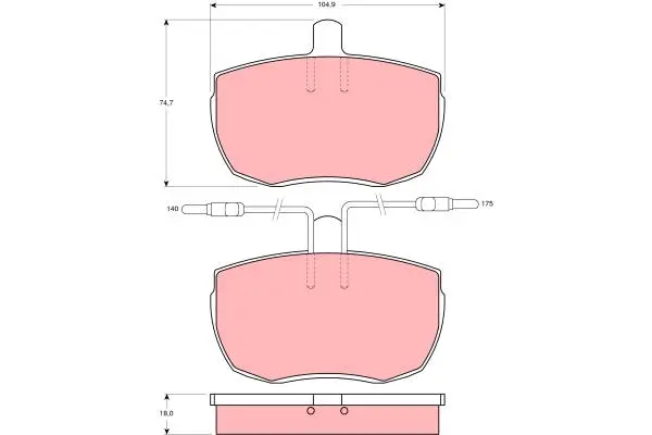 Brake Pad Set, disc brake TRW Braking 