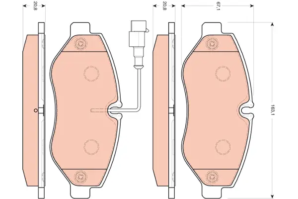 Brake Pad Set, disc brake TRW Braking 