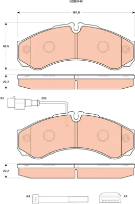 Brake Pad Set, disc brake TRW Braking 