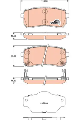 Brake Pad Set, disc brake TRW Braking 