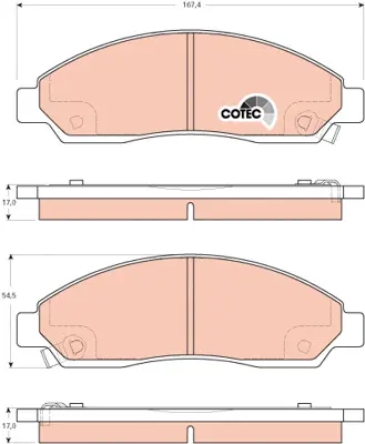 Brake Pad Set, disc brake TRW Braking 