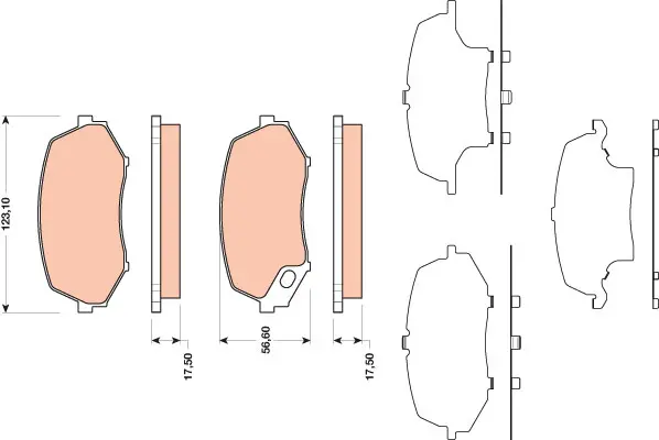 Brake Pad Set, disc brake TRW Braking 