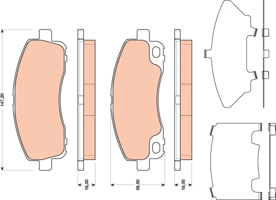 Brake Pad Set, disc brake TRW Braking 