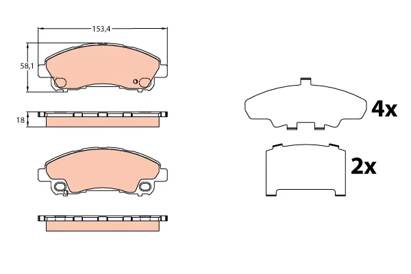 Brake Pad Set, disc brake TRW Braking 
