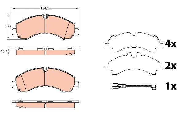 Brake Pad Set, disc brake TRW Braking 
