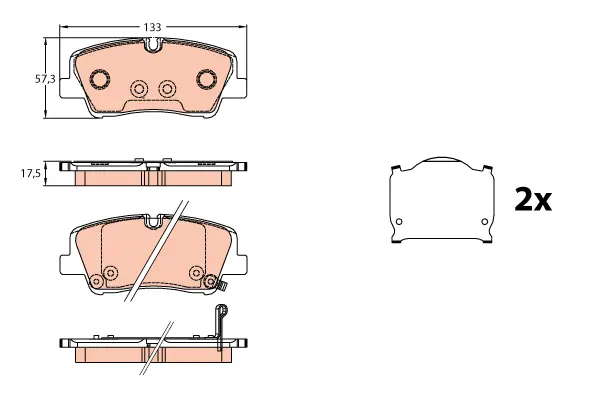 Brake Pad Set, disc brake TRW Braking 