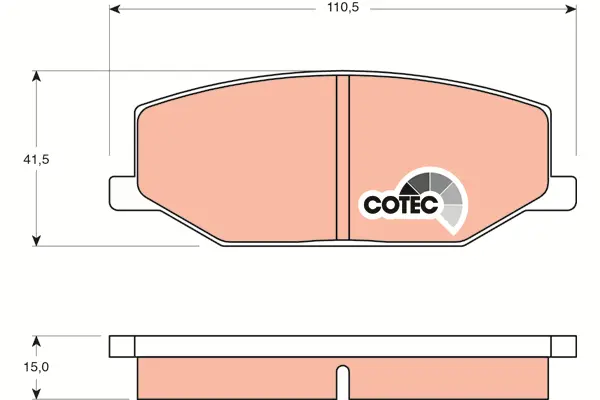 Brake Pad Set, disc brake TRW Braking 