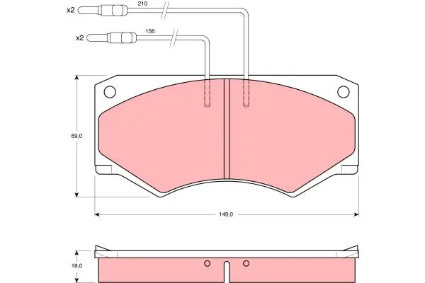 Brake Pad Set, disc brake TRW Braking 