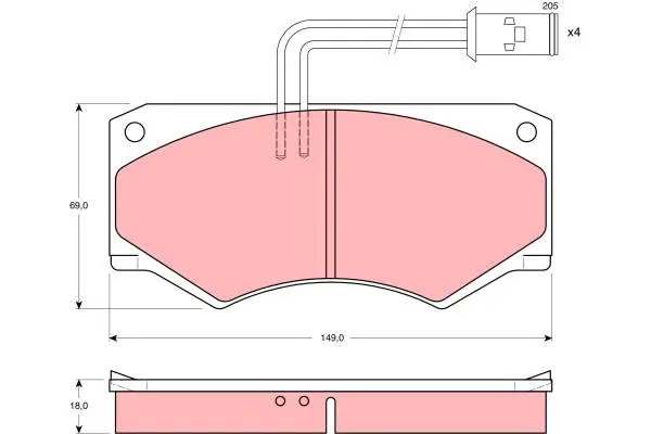 Brake Pad Set, disc brake TRW Braking 
