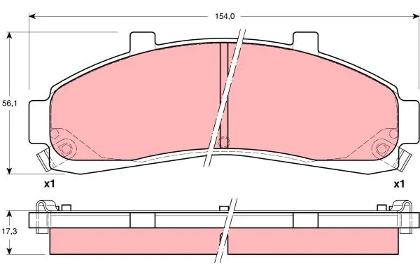 Brake Pad Set, disc brake TRW Braking 
