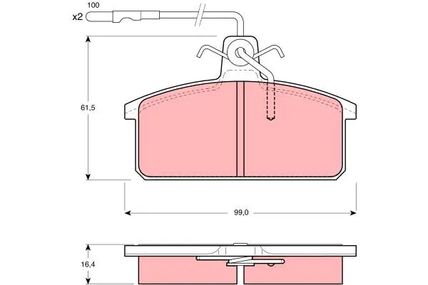 Brake Pad Set, disc brake TRW Braking 