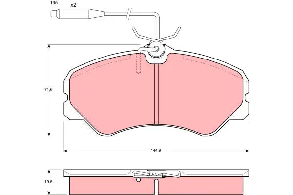 Brake Pad Set, disc brake TRW Braking 