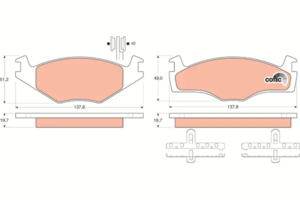 Brake Pad Set, disc brake TRW Braking 