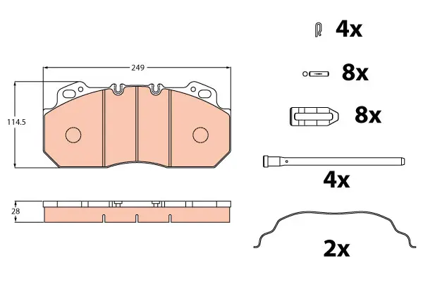 Brake Pad Set disc brake PROEQUIP 