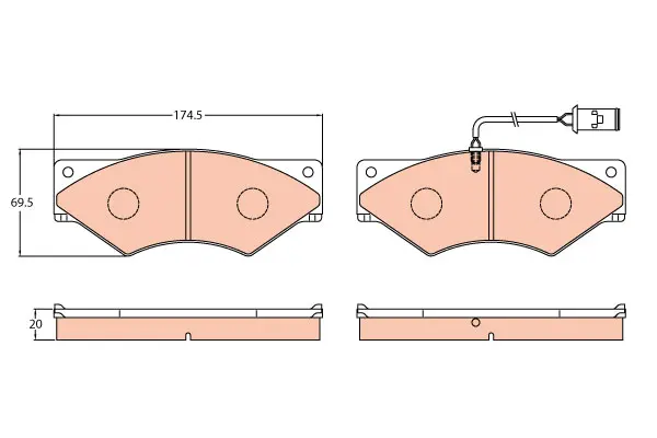 Brake Pad Set disc brake PROEQUIP 