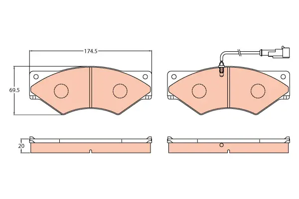 Brake Pad Set disc brake PROEQUIP 