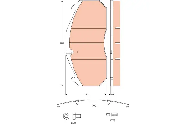 Brake Pad Set disc brake PROEQUIP 