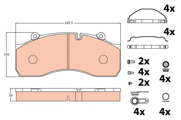 Brake Pad Set disc brake PROEQUIP 
