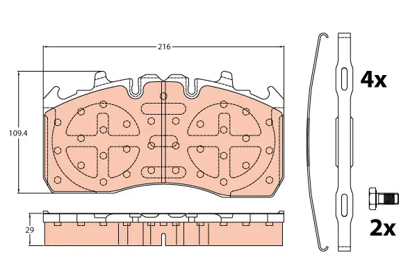 Brake Pad Set disc brake PROEQUIP 