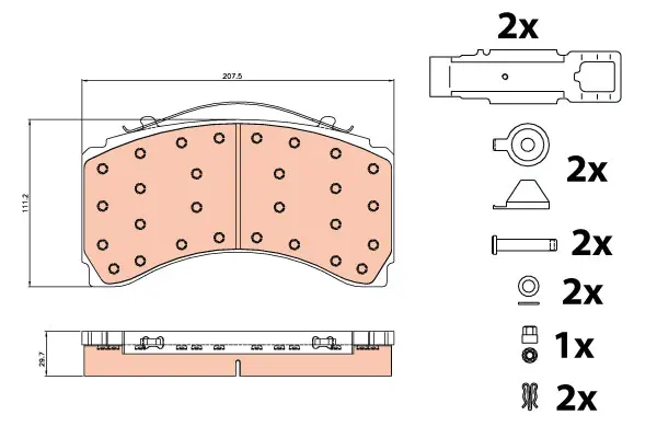 Brake Pad Set disc brake PROEQUIP 
