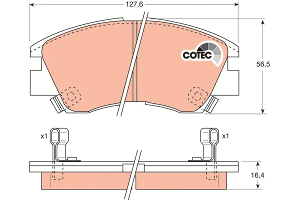 Brake Pad Set, disc brake TRW Braking 