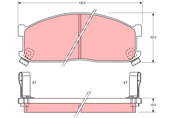 Brake Pad Set, disc brake TRW Braking 