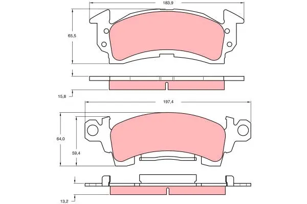Brake Pad Set, disc brake TRW Braking 