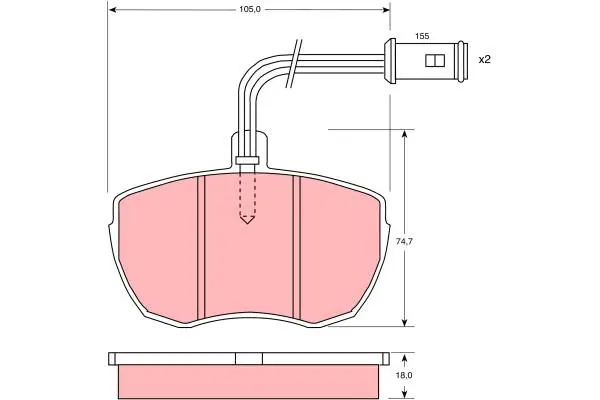 Brake Pad Set, disc brake TRW Braking 