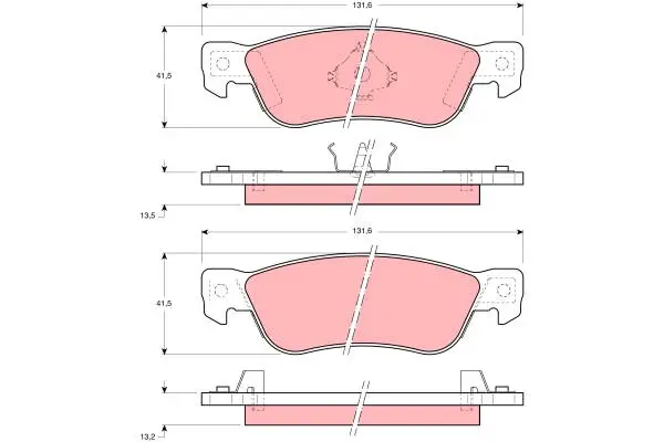 Brake Pad Set, disc brake TRW Braking 
